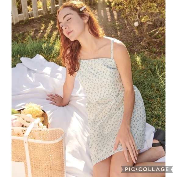 NEW Floral Print Smocked Back Spaghetti strap Cotton Mini Dress - Picture 3 of 7